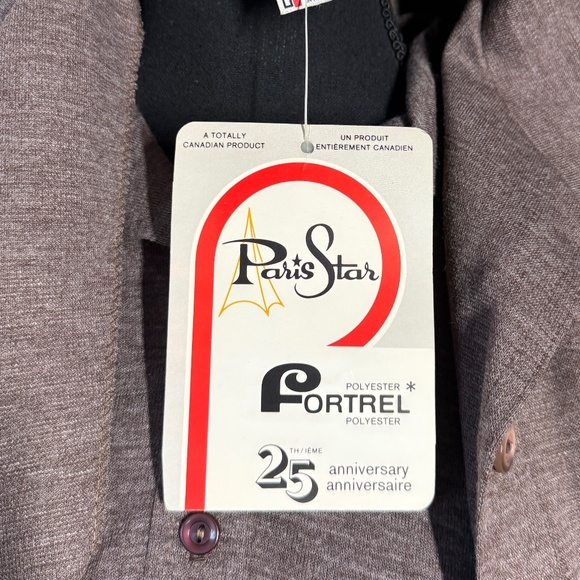 Vintage 1970s set, jacket and blouse, tie belt, taupe, NWT, Paris Star, 12 (M/L) - Picture 13 of 15